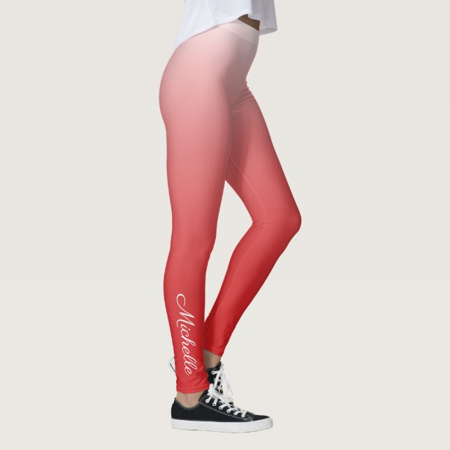 Personalisierter Gradientenrot Leggings (Rechts)
