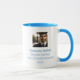Personalisierter Graduate Foto Abschluss Light Blu Tasse