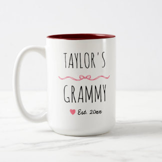 Personalisierter Grammy-Rosa-Schleifenname und Beg Zweifarbige Tasse