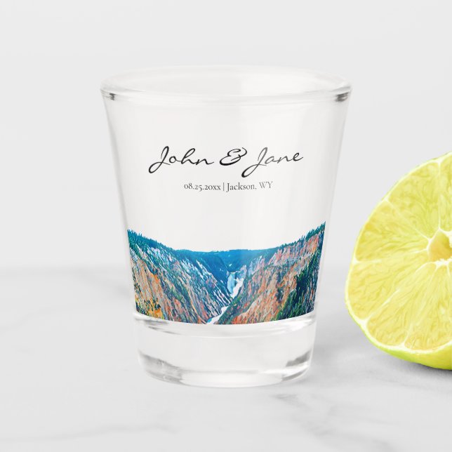 Personalisierter Grand Canyon von Yellowstone Schnapsglas (Vorderseite)