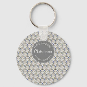 Personalisierter Grauer Hamster-Junge Schlüsselanhänger