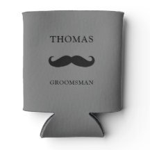 personalisierter grauer Mustache-Trauzeuge