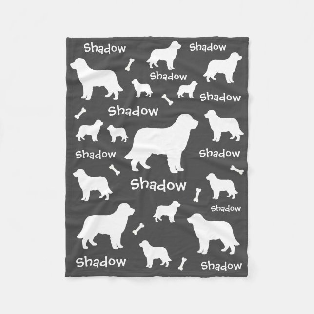 Personalisierter Grauhund aus schwarzem Labor Fleecedecke (Vorderseite)