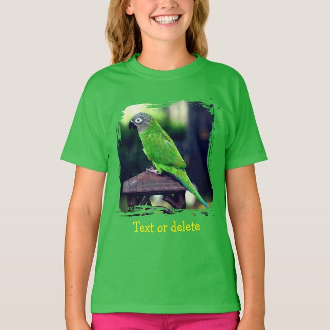 Personalisierter Graukopf-Conure-Papagei T-Shirt (Vorderseite)