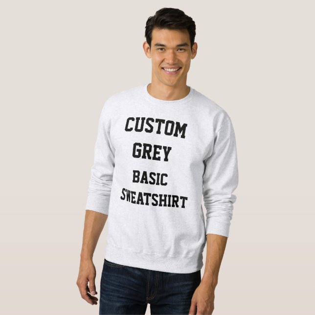 Personalisierter, GRAY BASIC SWEATSHIRT (Vorne ganz)
