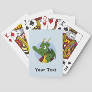 Personalisierter Green Dragon Cartoon Kartenspiele Spielkarten