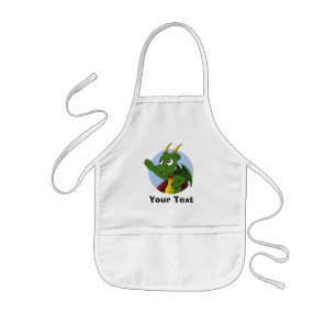 Personalisierter Green Dragon Cartoon Kinderschürze