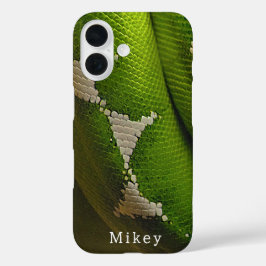 Personalisierter Green Tree Snake Sturdy iPhone Ca iPhone 16 Hülle