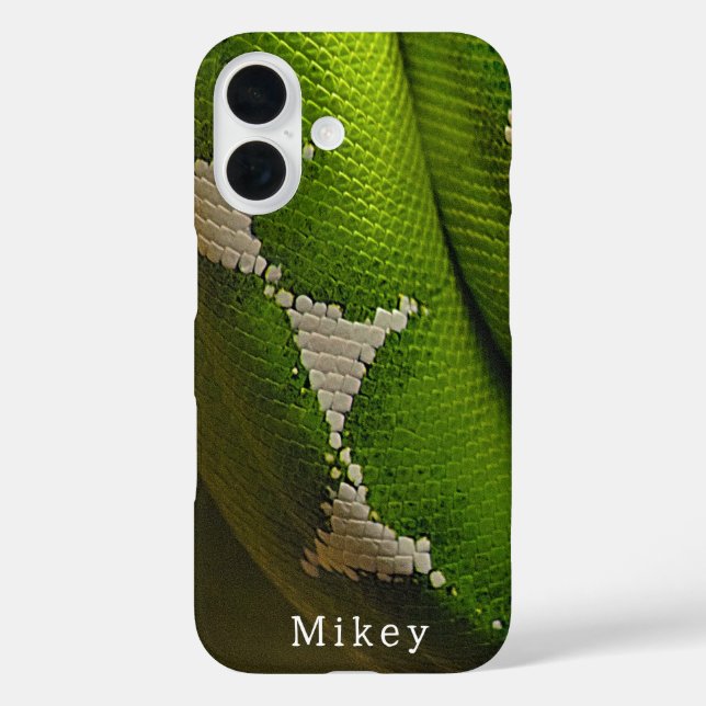 Personalisierter Green Tree Snake Sturdy iPhone Ca Case-Mate iPhone Hülle (Rückseite)