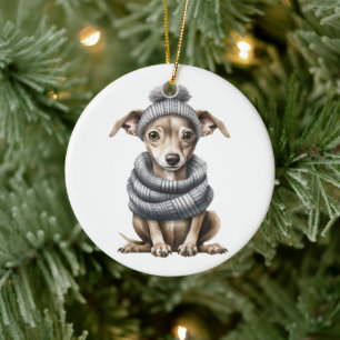 Personalisierter Greyhound Dog Keramik Ornament