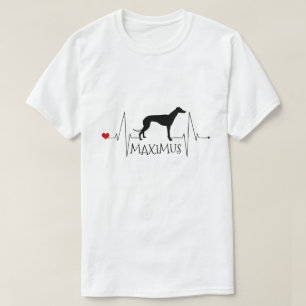 Personalisierter Greyhound Whippet Liebe Hund Herz T-Shirt