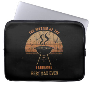 Personalisierter Grillmeister Retro-Sonnenuntergan Laptopschutzhülle