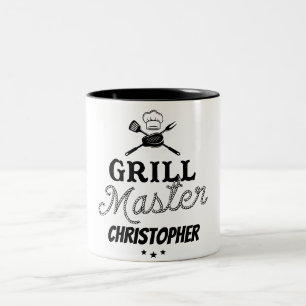 Personalisierter Grillmeister Zweifarbige Tasse