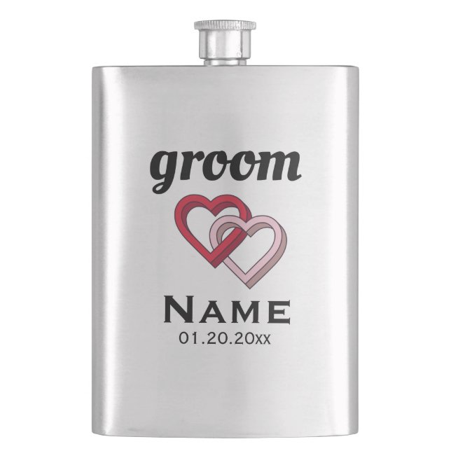 Personalisierter Groom Classic Flask Flachmann (Vorderseite)