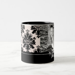 Personalisierter Großer Damast-Fotomug Zweifarbige Tasse