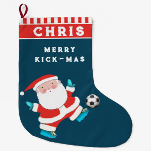 Personalisierter großer Fußball-Weihnachtsstrumpf Weihnachtsstrumpf