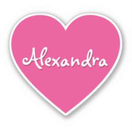 Personalisierter, großer, heiß rosa Herzname Aufkleber