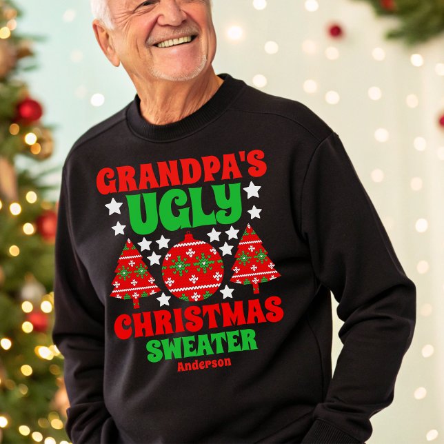 Personalisierter Großvaters hässlicher Weihnachtss Sweatshirt (Von Creator hochgeladen)
