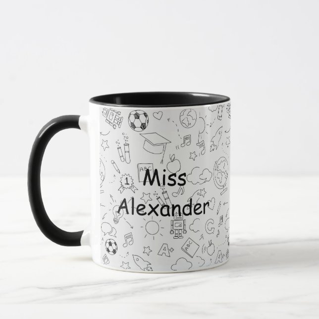 Personalisierter Grundschullehrer Tasse (Links)