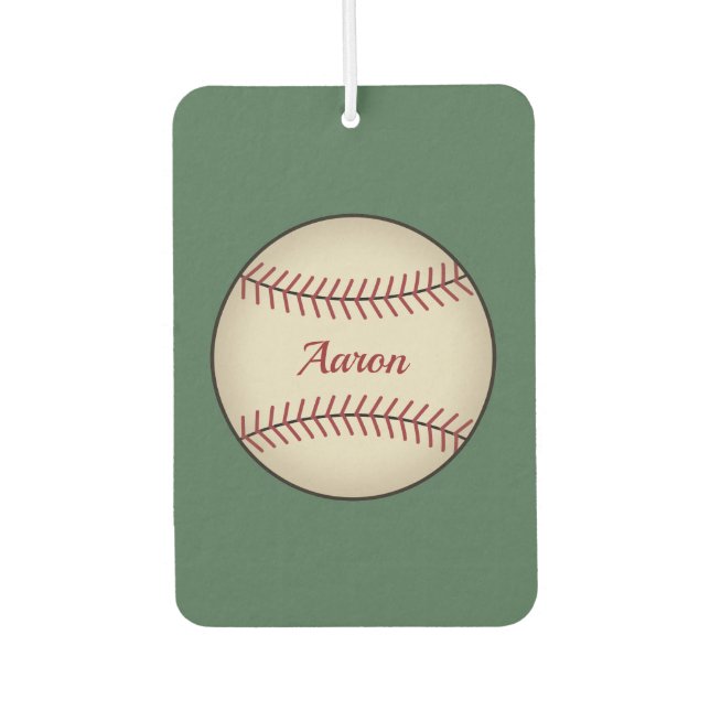 Personalisierter grüner Baseball-Luftverbesserer  Autolufterfrischer (Vorderseite)