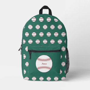 Personalisierter grüner Baseball-Rucksack Bedruckter Rucksack