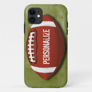 Personalisierter grüner Grunge-Fußball Case-Mate iPhone Hülle