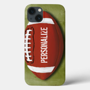 Personalisierter grüner Grunge-Fußball Case-Mate iPhone Hülle