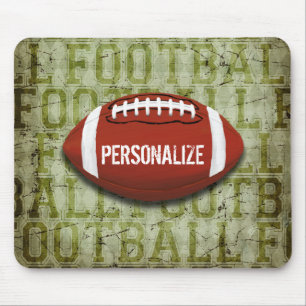 Personalisierter grüner Grunge-Fußball Mousepad