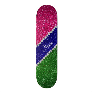 Personalisierter grüner NamensGlitter des heißen Skateboard