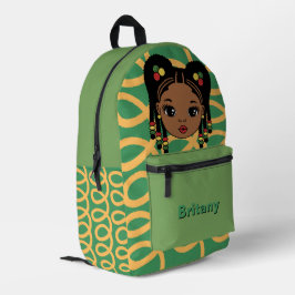 Personalisierter grüner Rucksack für Baby Mädchen