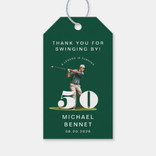 Personalisierter grüner Sportgolf 50. Geburtstag Geschenkanhänger