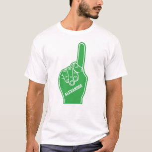 Personalisierter grüner Sportschädel Finger T-Shirt