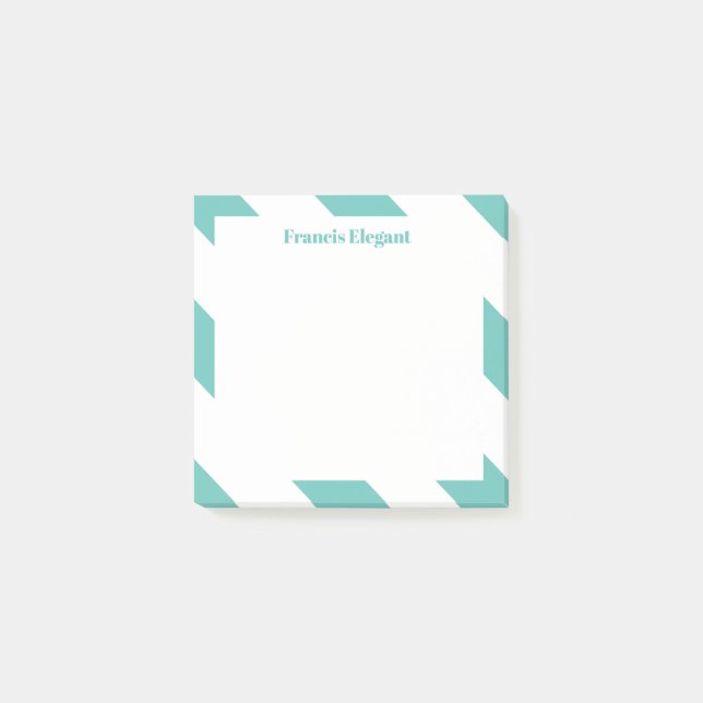 Personalisierter, grüner Streifen - Anmerkungen Post-it Klebezettel (Vorderseite)