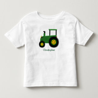 Personalisierter grüner Traktor Kleinkind T-shirt
