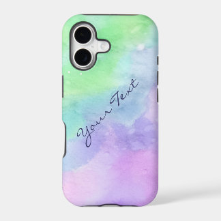 Personalisierter grüner und lila Watercolor