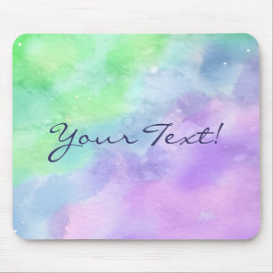 Personalisierter grüner und lila Watercolor Mousepad