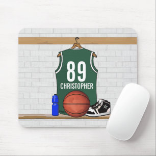 Personalisierter grüner und weißer Basketball Mousepad