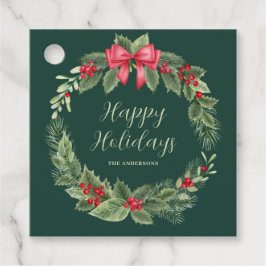 Personalisierter Grüner Weihnachtskranz Geschenkanhänger