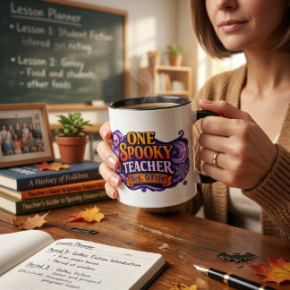 Personalisierter gruseliger Lehrer Halloween-Kaffe Tasse