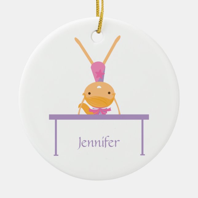 Personalisierter GymnastikSchwebebalken scherzt Keramik Ornament (Vorne)