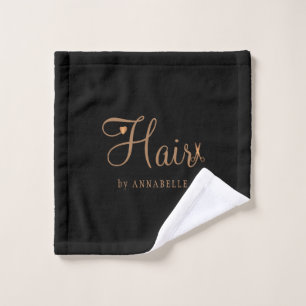 Personalisierter Haarstylistin mit elegantem goldf Waschlappen