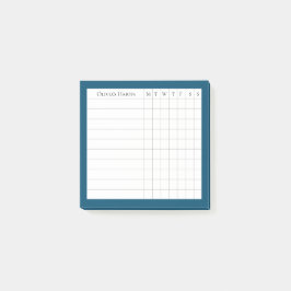 Personalisierter Habit-Tracker in Ocean Blue Post-it Klebezettel