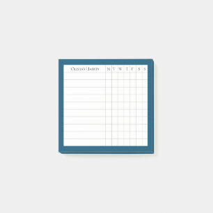 Personalisierter Habit-Tracker in Ocean Blue Post-it Klebezettel