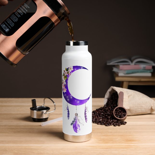 Personalisierter Halbmond im Boho-Stil Trinkflasche (Kaffee)