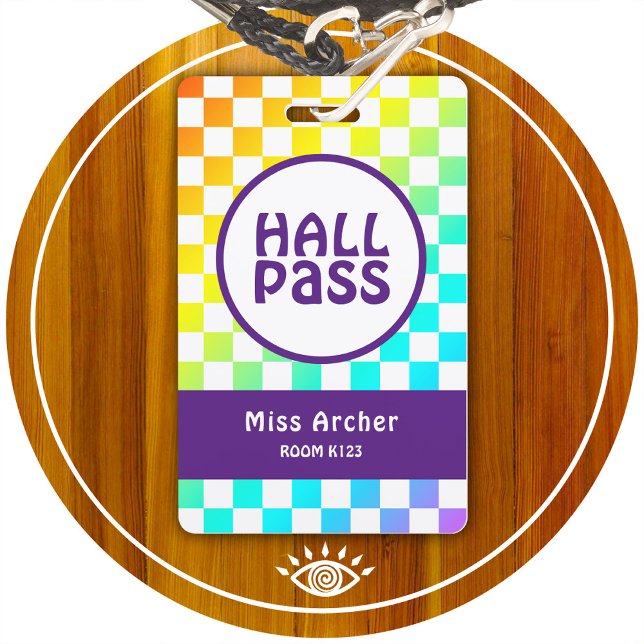 Personalisierter Hall Pass Bath Pass Lehrerkarte Ausweis (Von Creator hochgeladen)