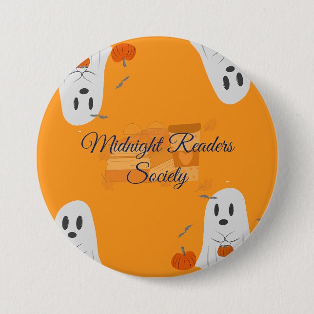 Personalisierter Halloween-Buchclub Button (Vorderseite)