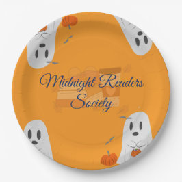 Personalisierter Halloween-Buchliebhaber-Club Pappteller
