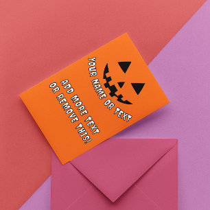 Personalisierter Halloween-Kürbis mit Ihrem Namen  Einladungspostkarte
