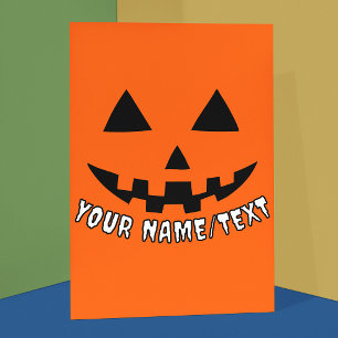 Personalisierter Halloween-Kürbis mit Ihrem Namen Karte