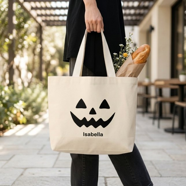Personalisierter Halloween-Kürbiskopf Jumbo Stoffbeutel (Von Creator hochgeladen)